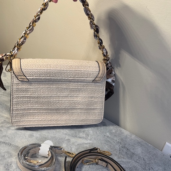 Aldo Cailla Mini Woven Satchel - Tan/Brown - Like New - Picture 5 of 12